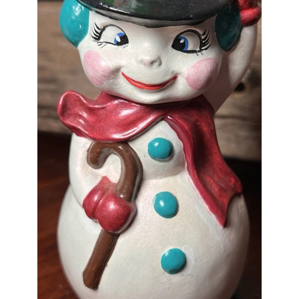Vintage Ceramic Christmas Frosty Snowman Hand Painted‎ 6